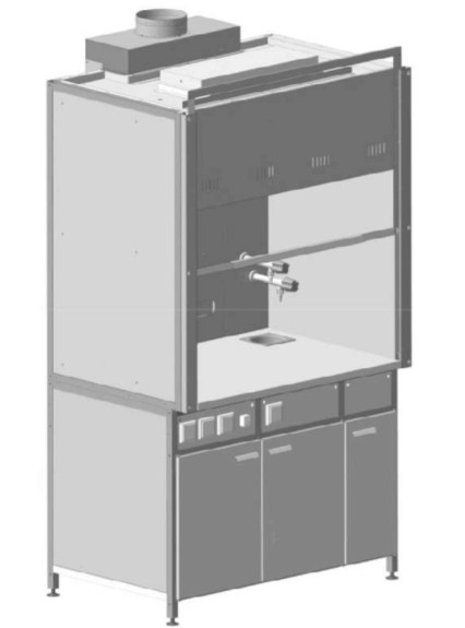 Шкаф вытяжной с подводом воды 1200х900х2145 мм раб. поверхность LABGRADE 56.0423.04.08 Солемеры
